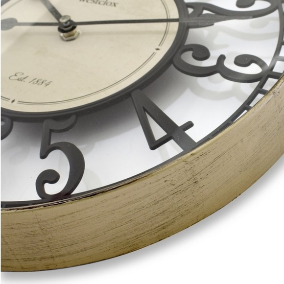 12 inch wall clock with open back. Westclox brand. New in box. - Picture 3 of 7